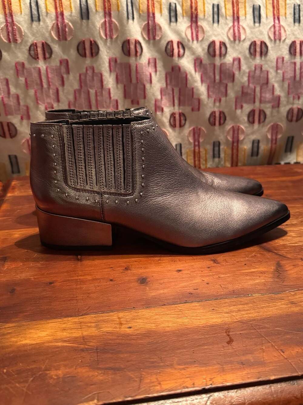 ✨ Metallic Studded Pointed Toe Western Ankle Boots | Indie Sleaze
